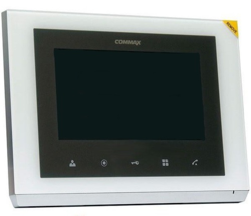 COMMAX CMV-70S (White) Монитор цветного видеодомофона, 7.0", TFT LCD, PAL/NTSC, без трубки (Hands Free), накладное крепление, подключение 2-х вызывных блоков и трубки DP-4VHP, вызов и связь "трубка-монитор", возможно использование в многоквартирной систе