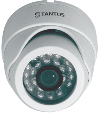 Tantos TSi - Ebecof (2.8) 1Mp Купольная видеокамера, IP, 1/4” CMOS, 1280х720, 0.1лк(цвет)/0.01лк(ч/б)/0лк(с ИК), ИК - подсветка до 20м, от - 10 до +50°С, DC12V