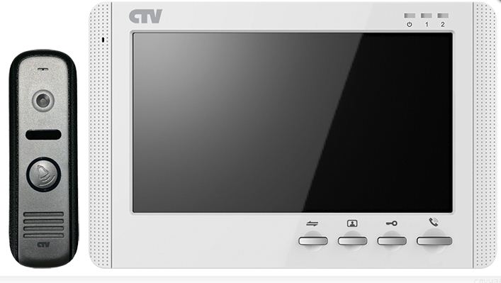 CTV - DP1700M W (White/Silver) Комплект цветного видеодомофона, в составе: панель CTV - D10NG S, монитор CTV - M1700M W