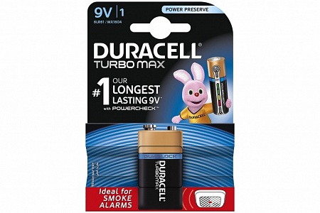 Duracell Turbo MAX 6LR61-1BL 9V Батарея (1шт/уп)